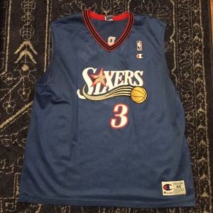 Allen Iverson Sixers Jersey Blue